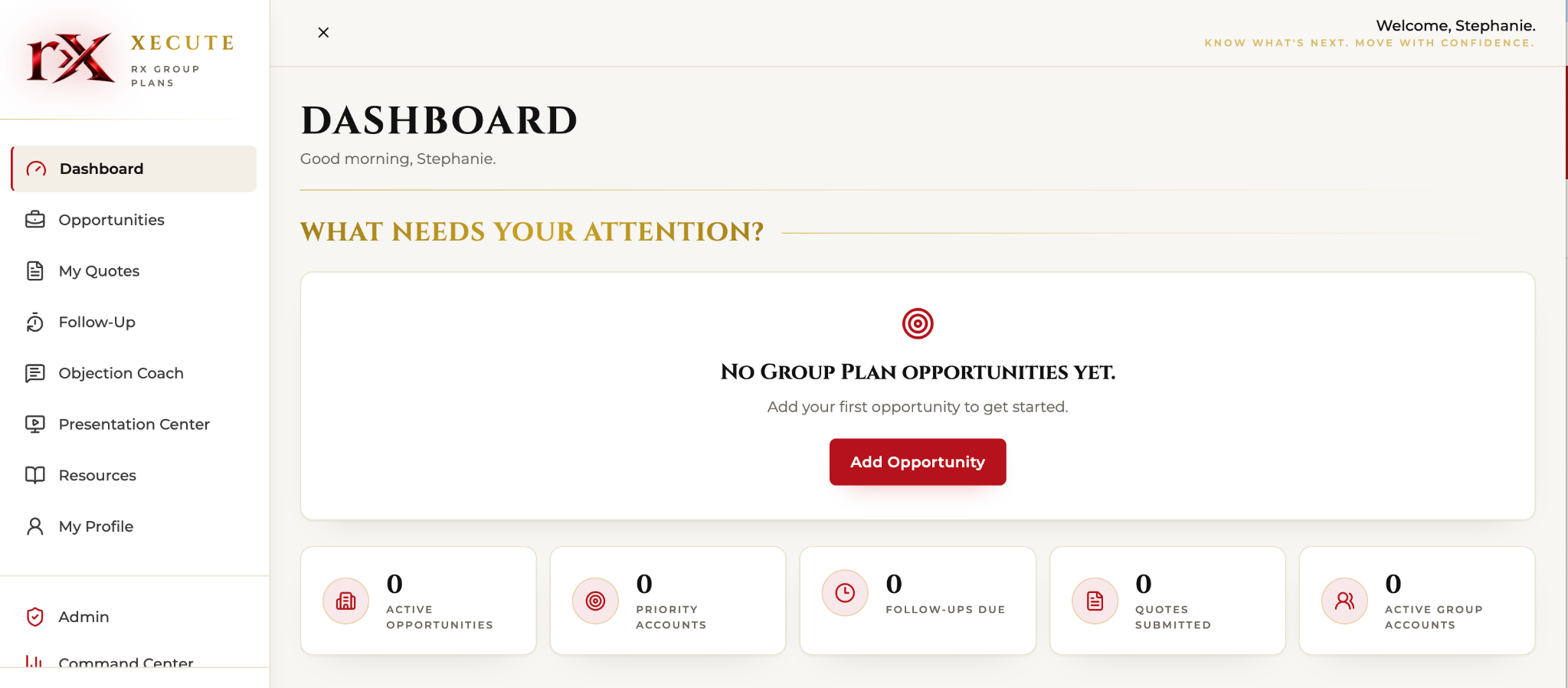 Xecute dashboard
